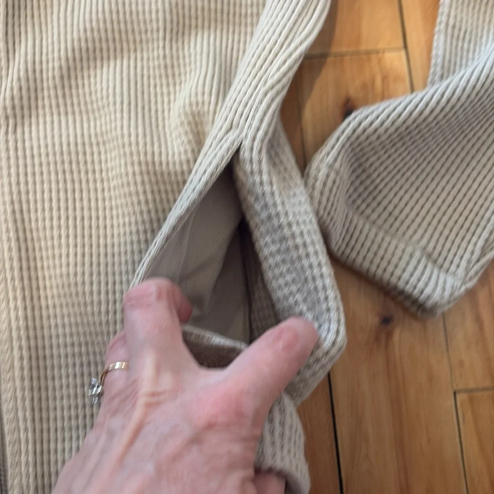 NWT | Gap Kids Waffle Knit Beige Zip-Up Sweater - Size XL